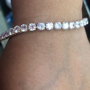 5mm Iced tennis brazalete 14k yellow gold plated